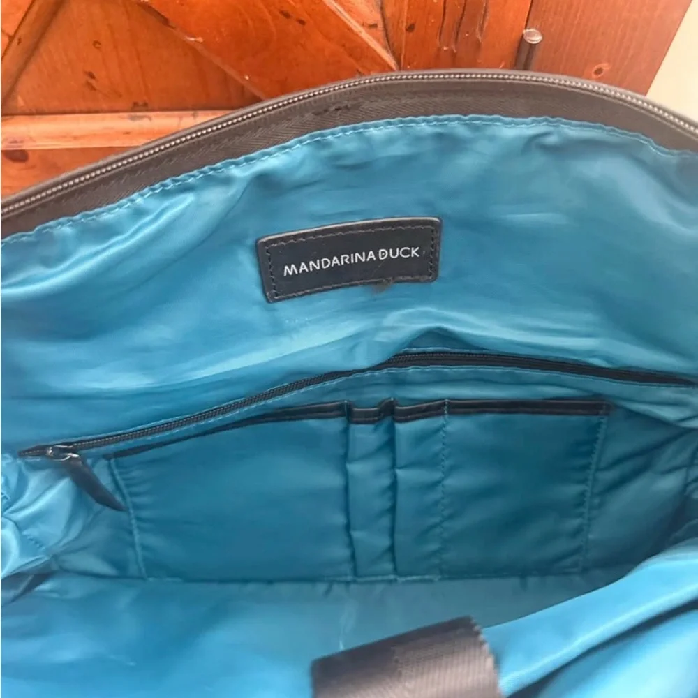 Mandarina Duck leather and canvas briefcase/laptop bag